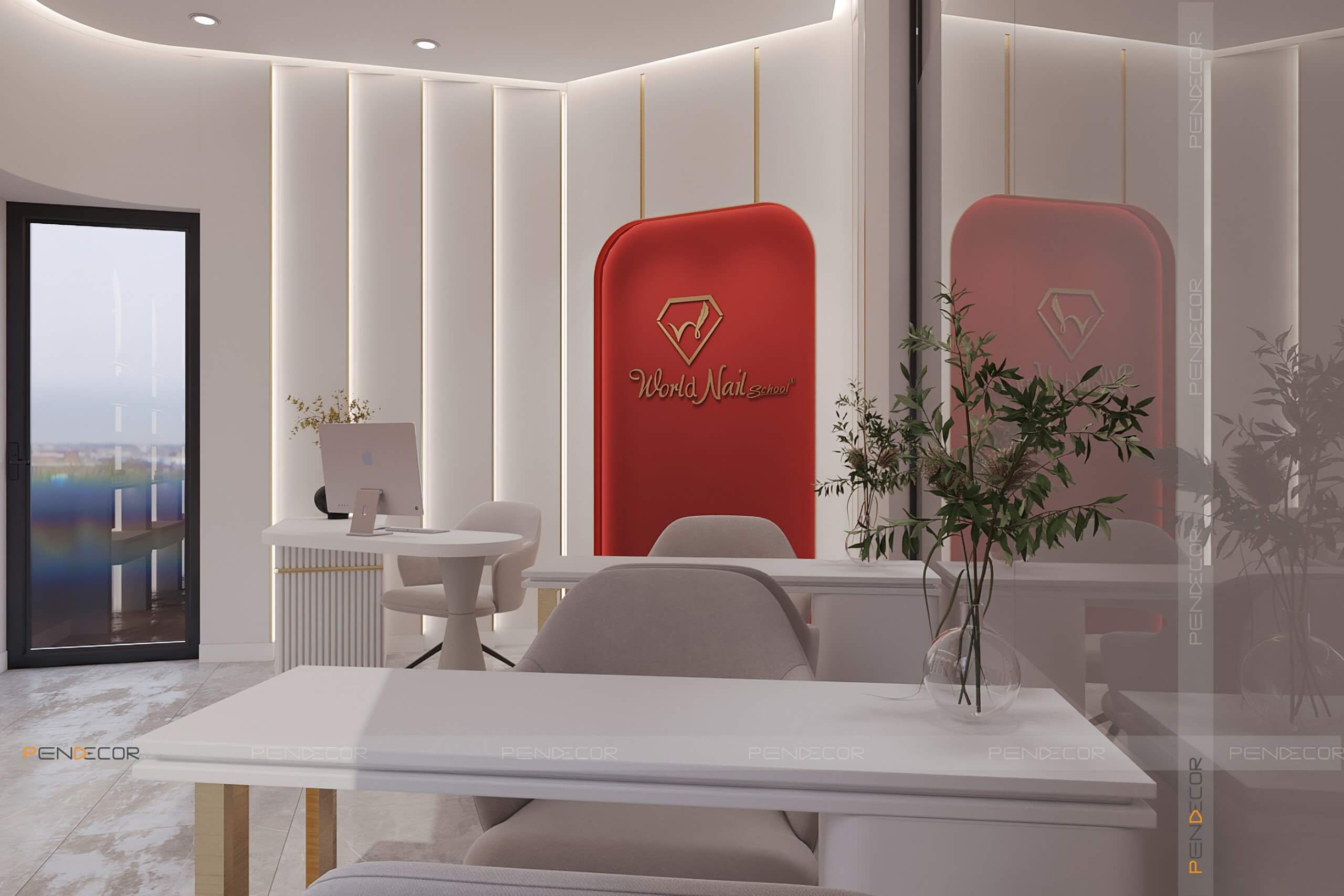 Thiết Kế Tiệm Nail World Nail School