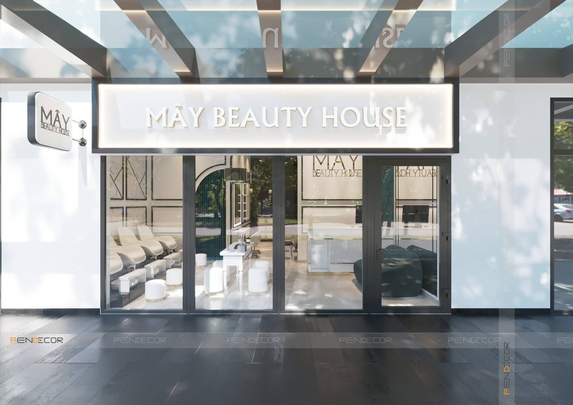 Thiết Kế Tiệm Nail Mây Beauty House