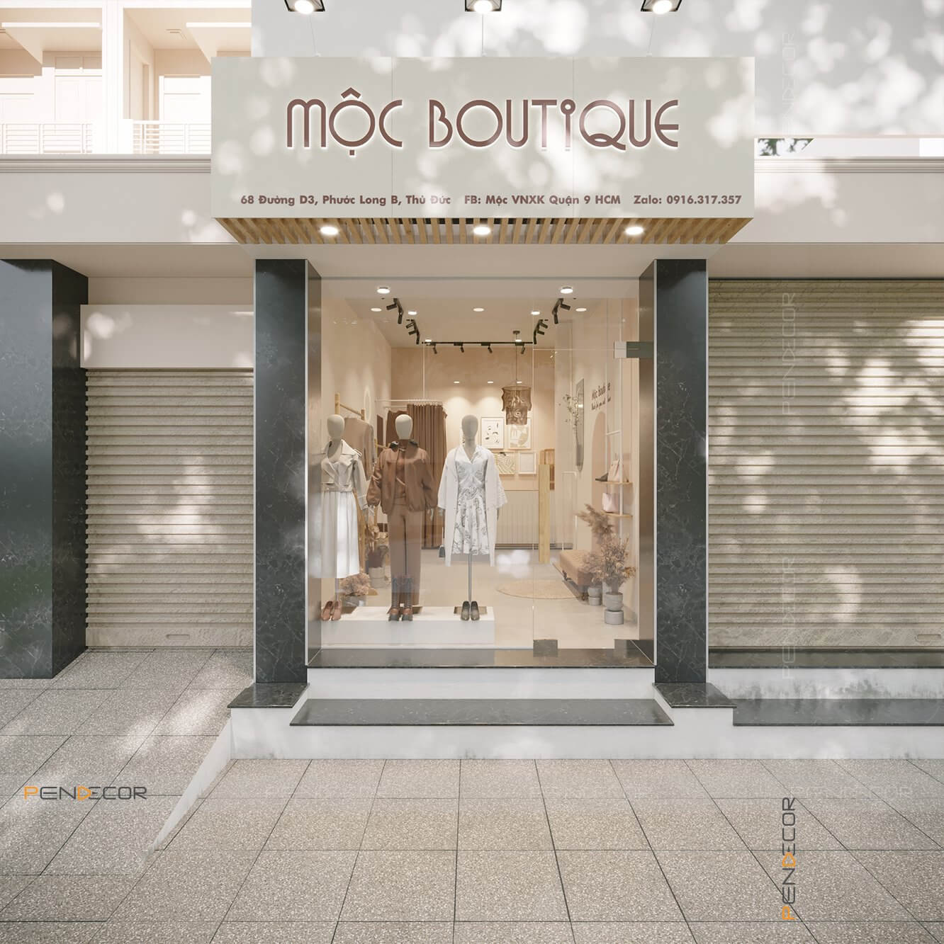 Thiết Kế Shop Thời Trang Nữ Mộc Boutique