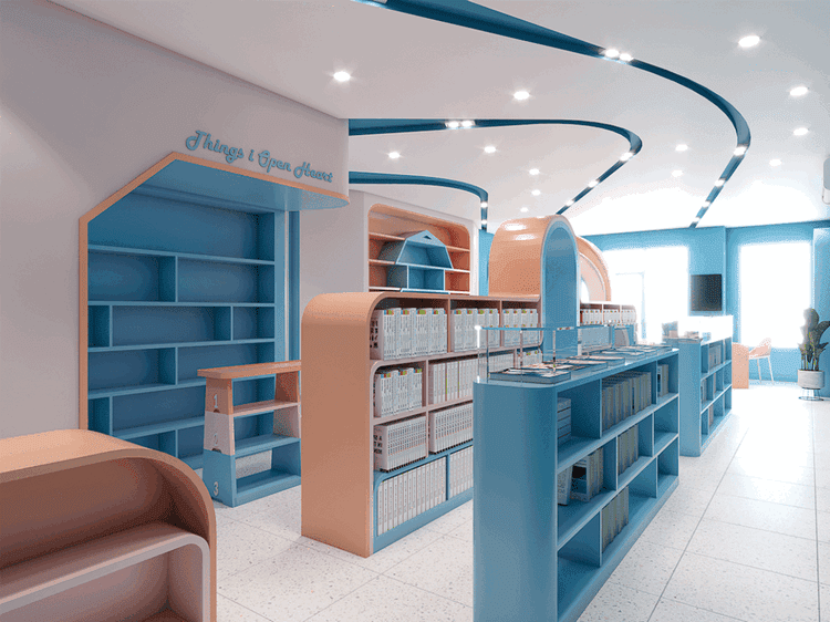 thiết kế cửa hàng sách Pendecor