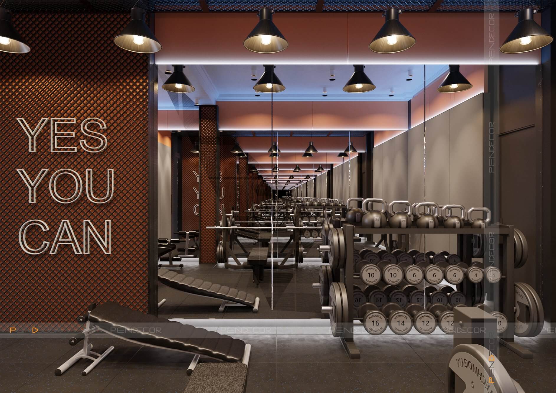 Thiết Kế Phòng Gym Hoàng Diệu