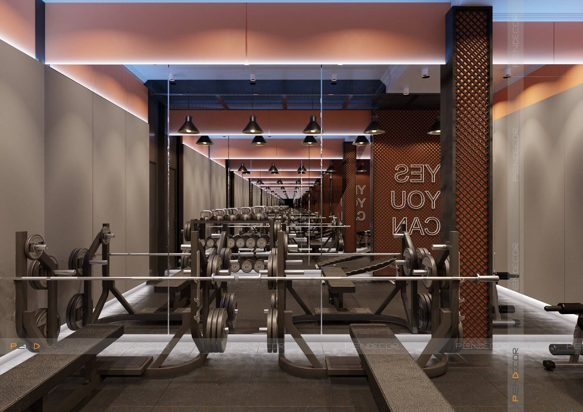 Thiết Kế Phòng Gym Hoàng Diệu