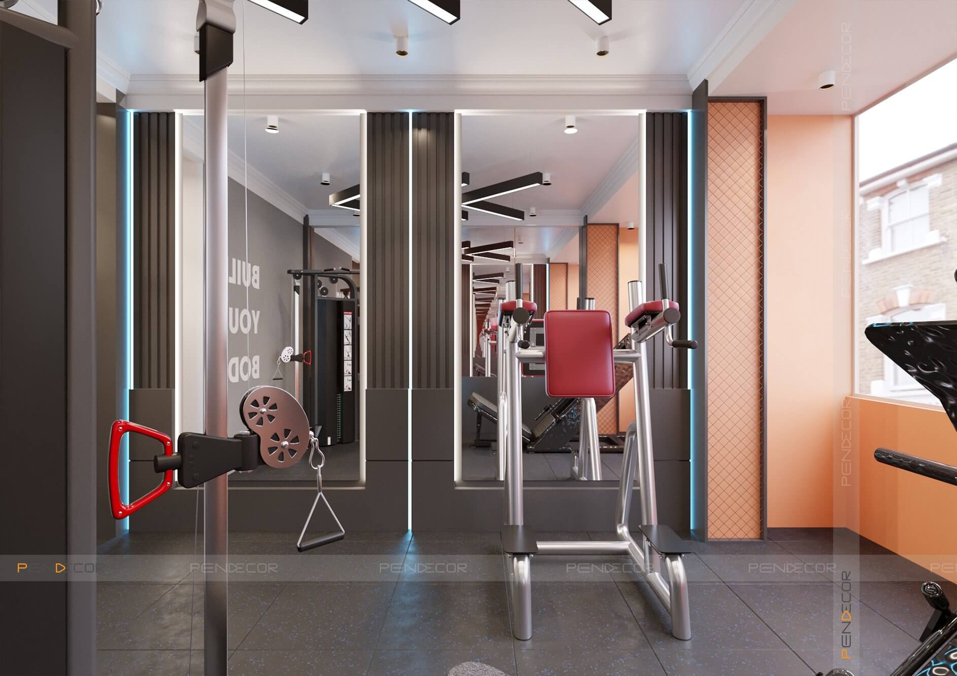 Thiết Kế Phòng Gym Hoàng Diệu