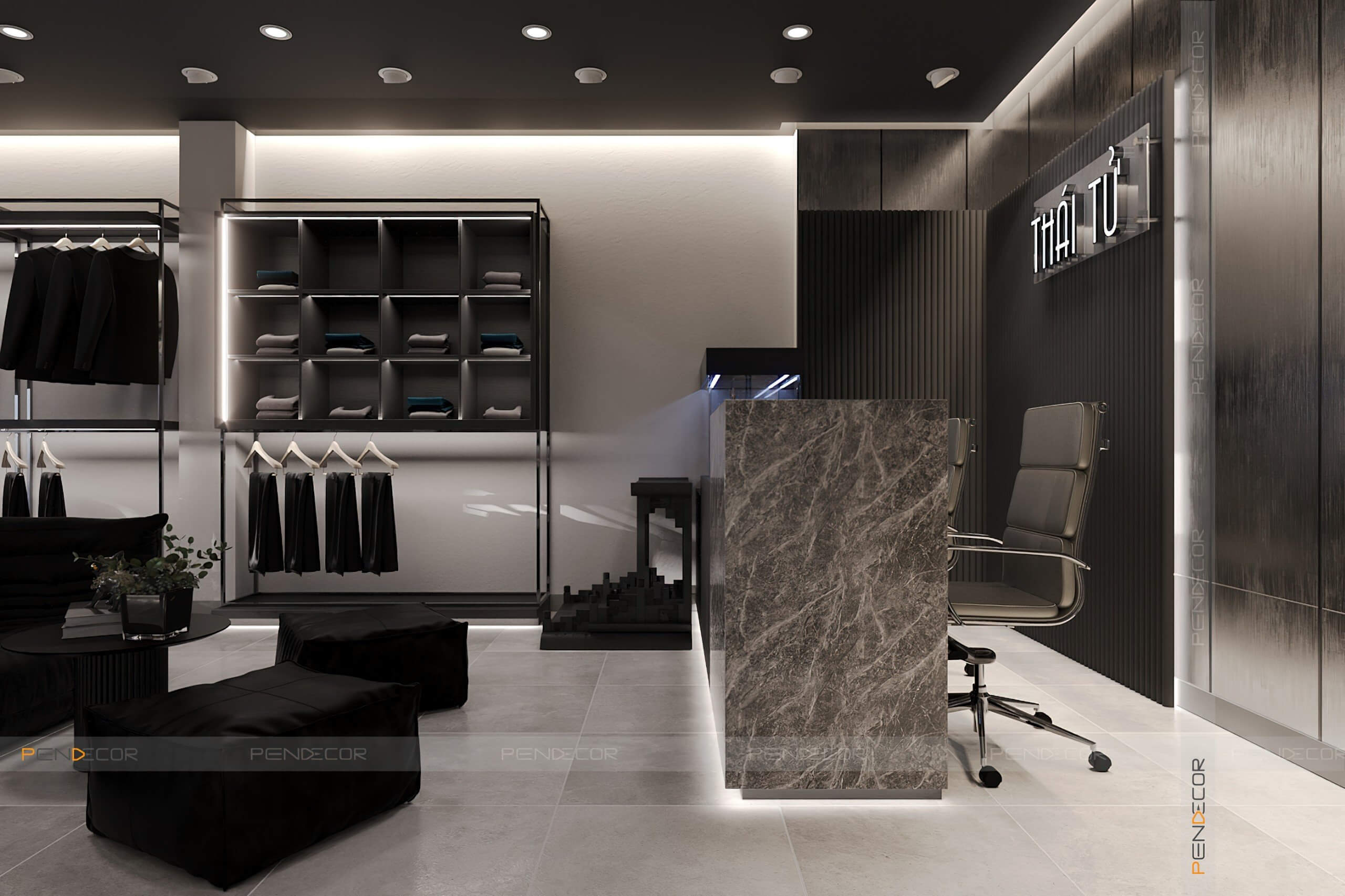 Thiết Kế Shop Thời Trang Nam Thái Tử