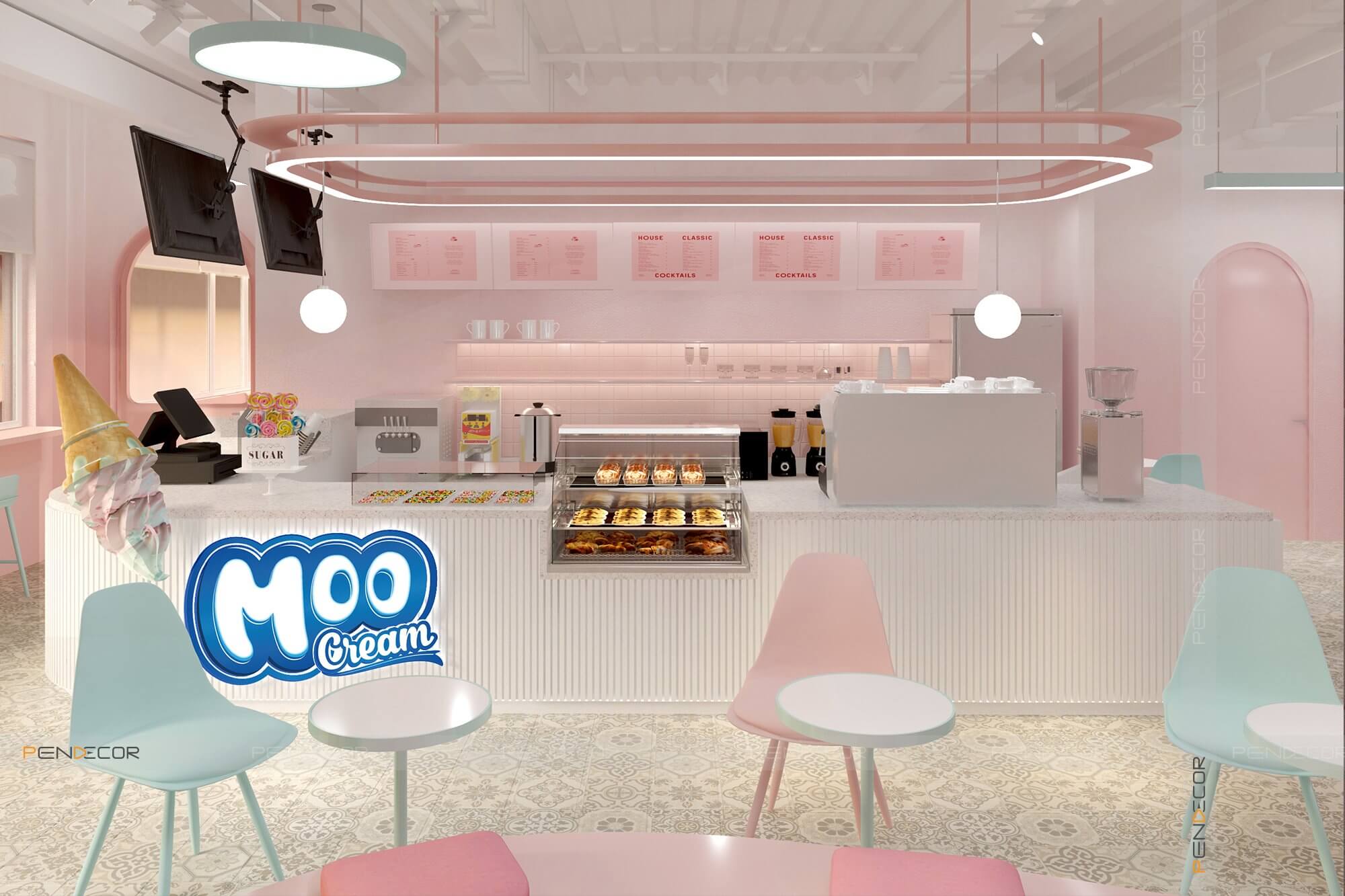 Thiết Kế Tiệm Kem Moocream