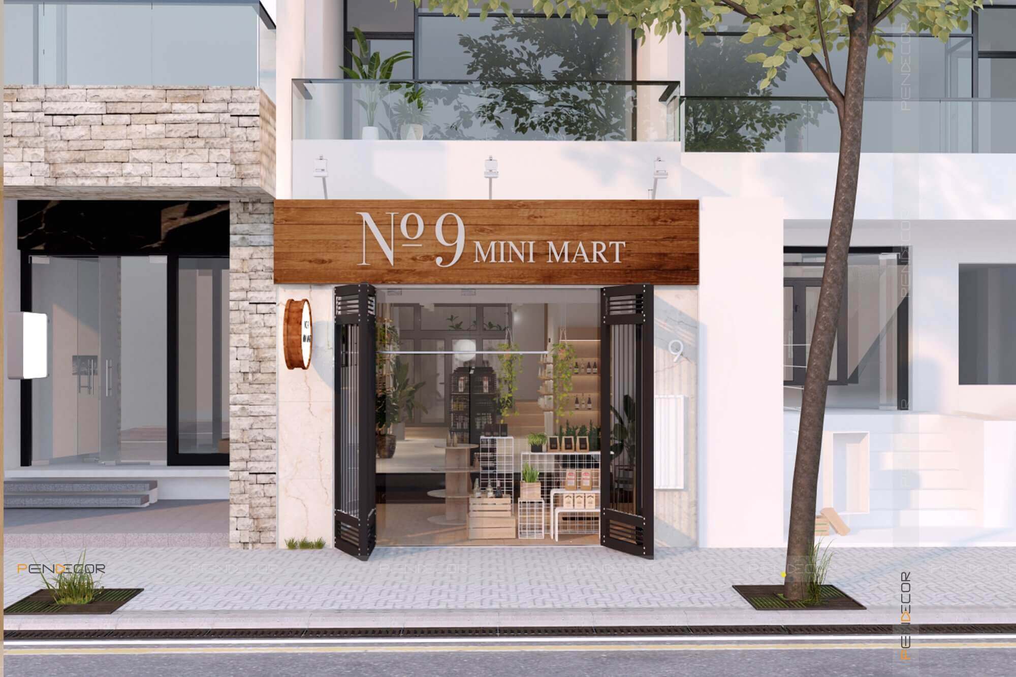 mẫu thiết kế siêu thị mini Pendecor