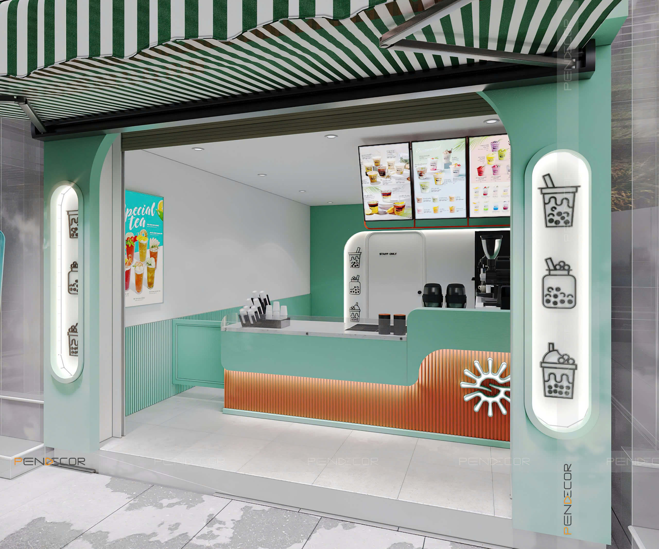 Thiết Kế Quán Trà Sữa Sunday Basic