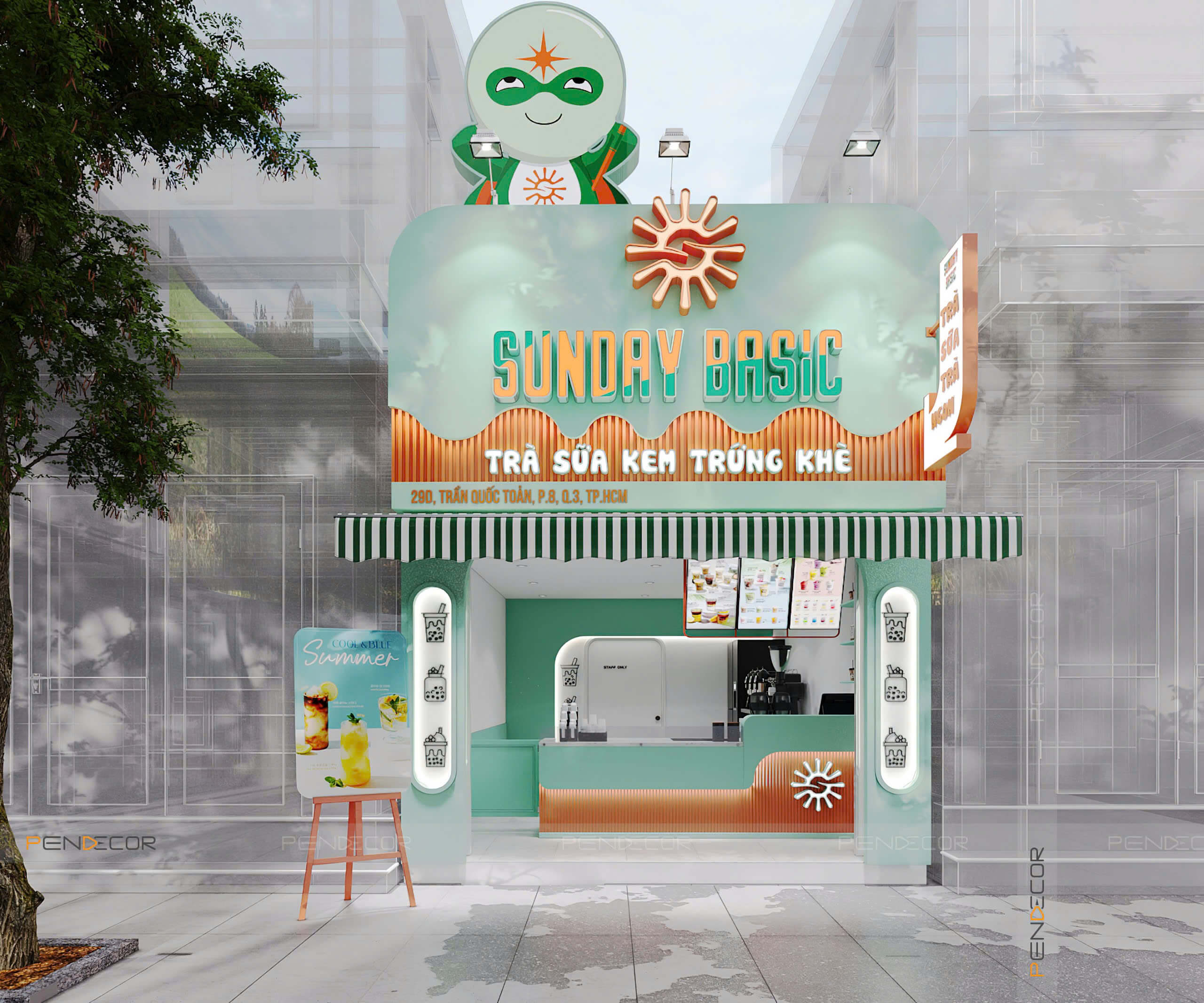 Thiết Kế Quán Trà Sữa Sunday Basic