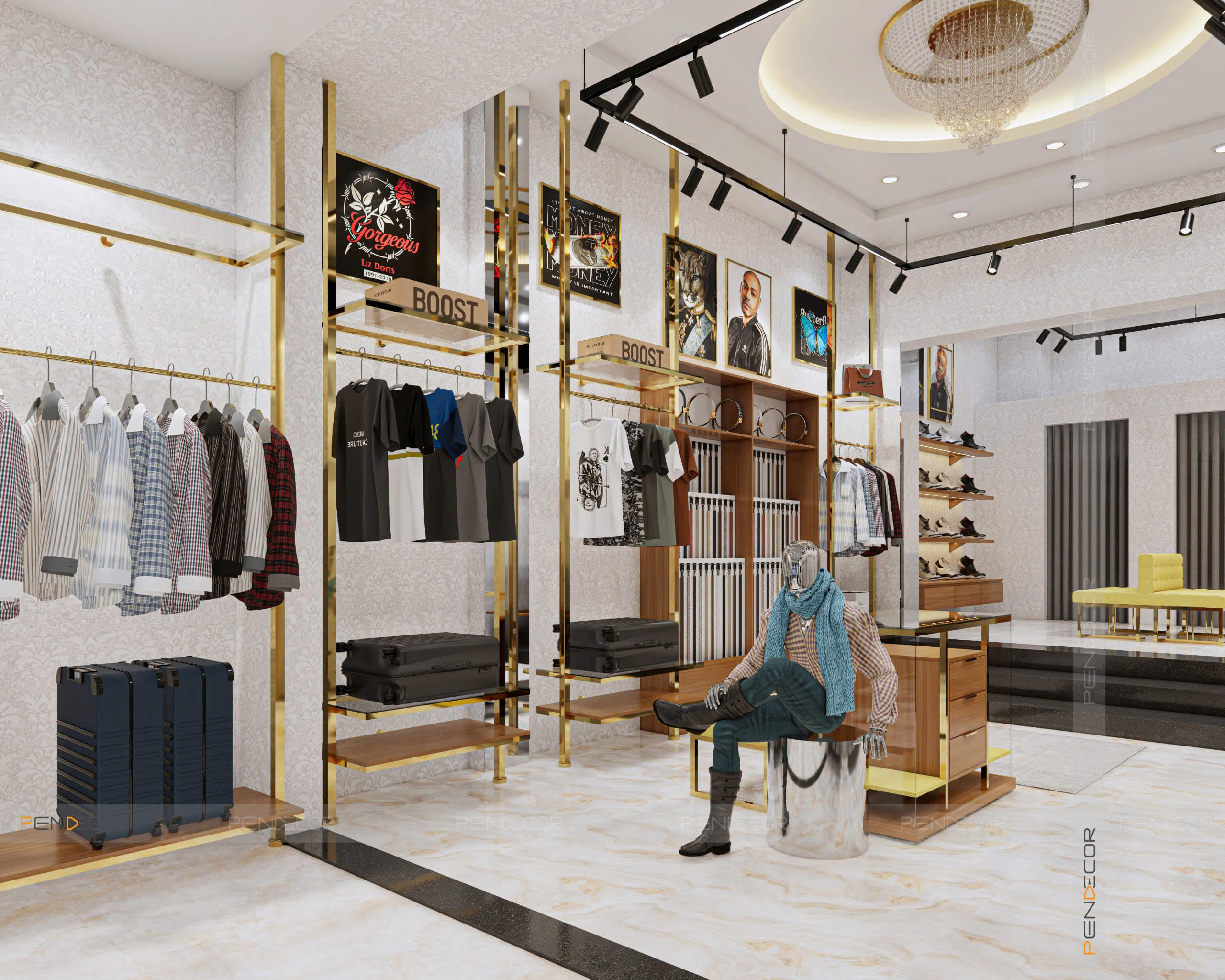 Thiết Kế Shop Quần Áo Nam Kim Chung