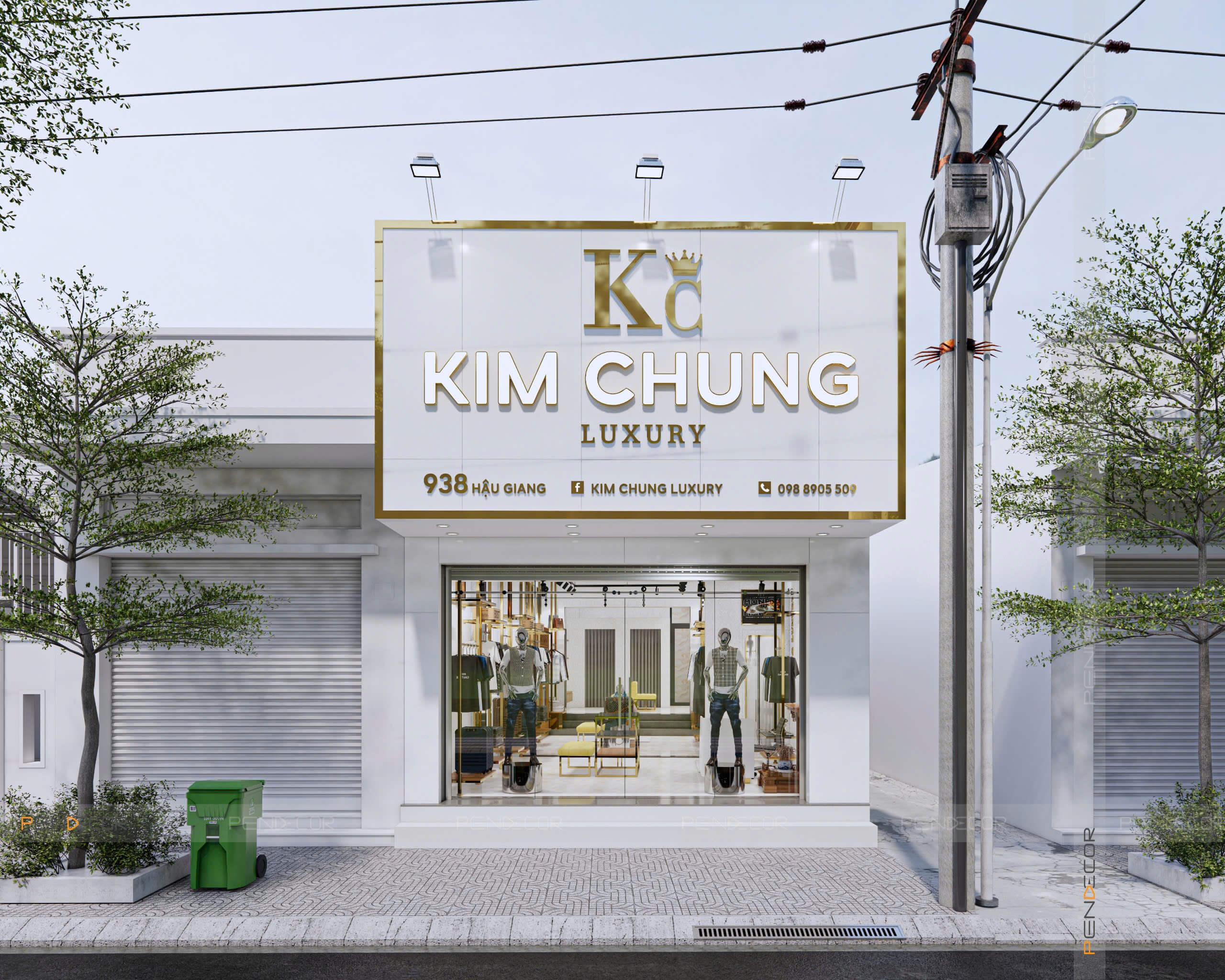 Thiết Kế Shop Quần Áo Nam Kim Chung