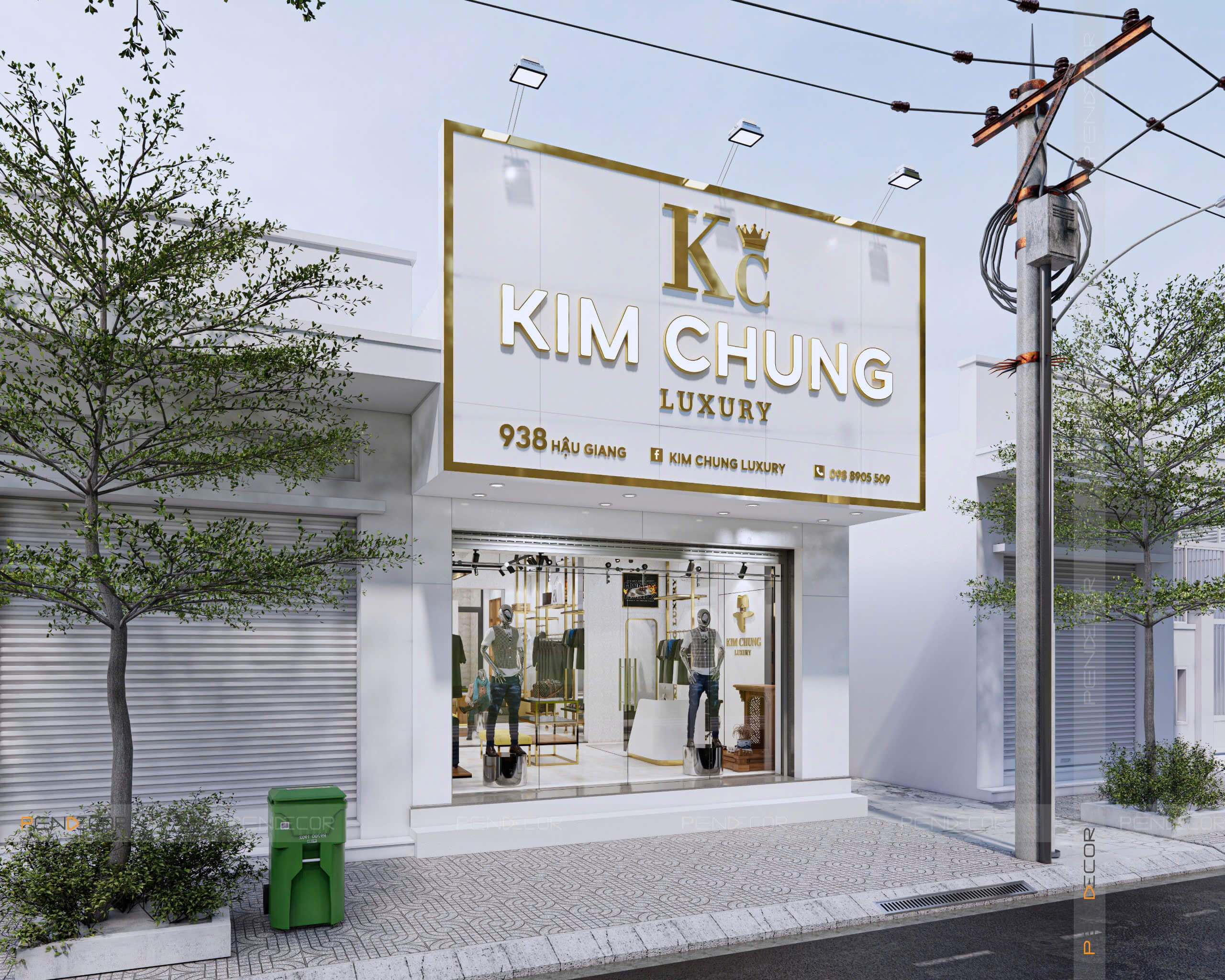 Thiết Kế Shop Quần Áo Nam Kim Chung