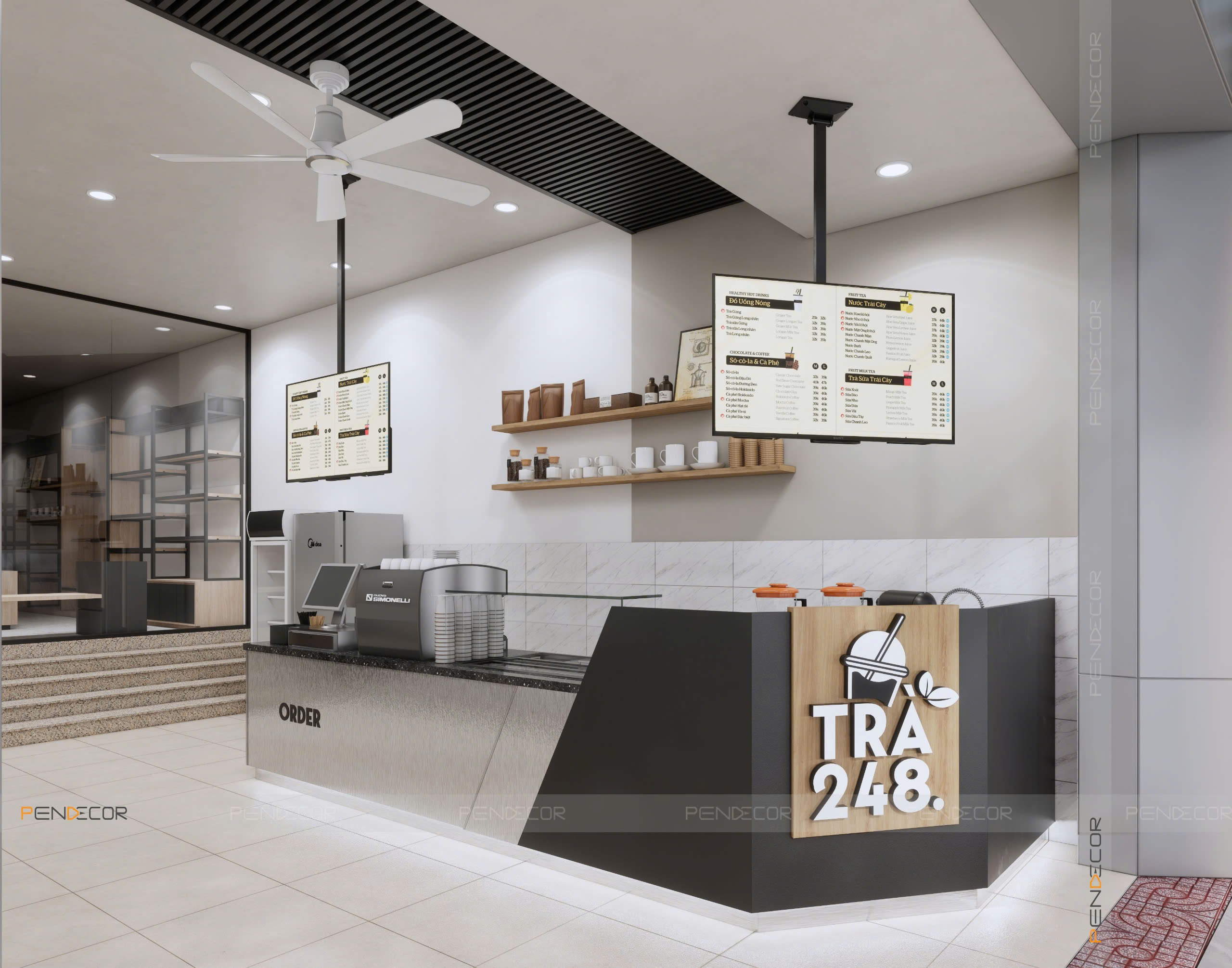 Thiết Kế Quầy Tiệm Trà Sữa 248