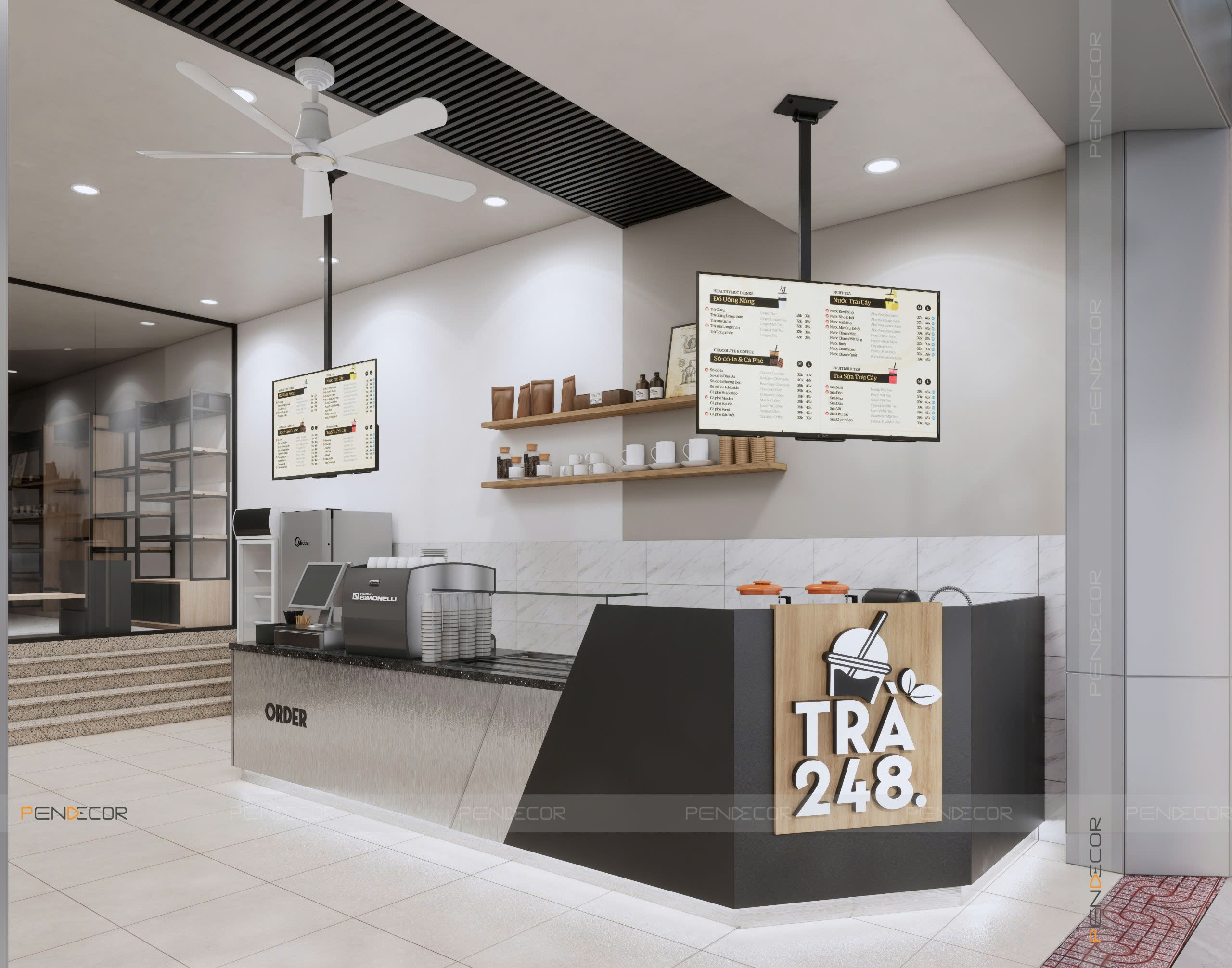Thiết Kế Quầy Tiệm Trà Sữa 248