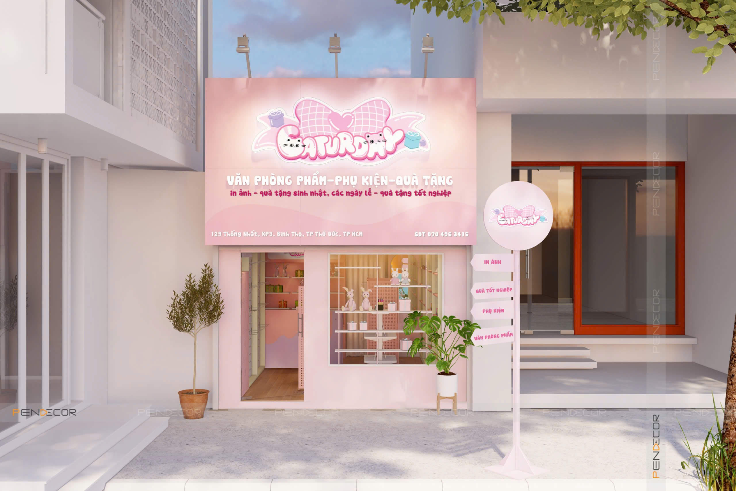 Thiết Kế Shop Văn Phòng Phẩm Caturday