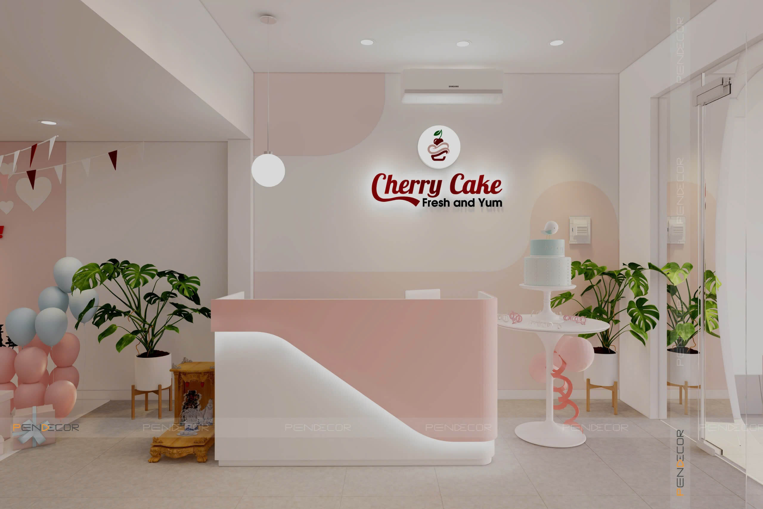 Thiết Kế Tiệm Bánh Kem Cherry Cake