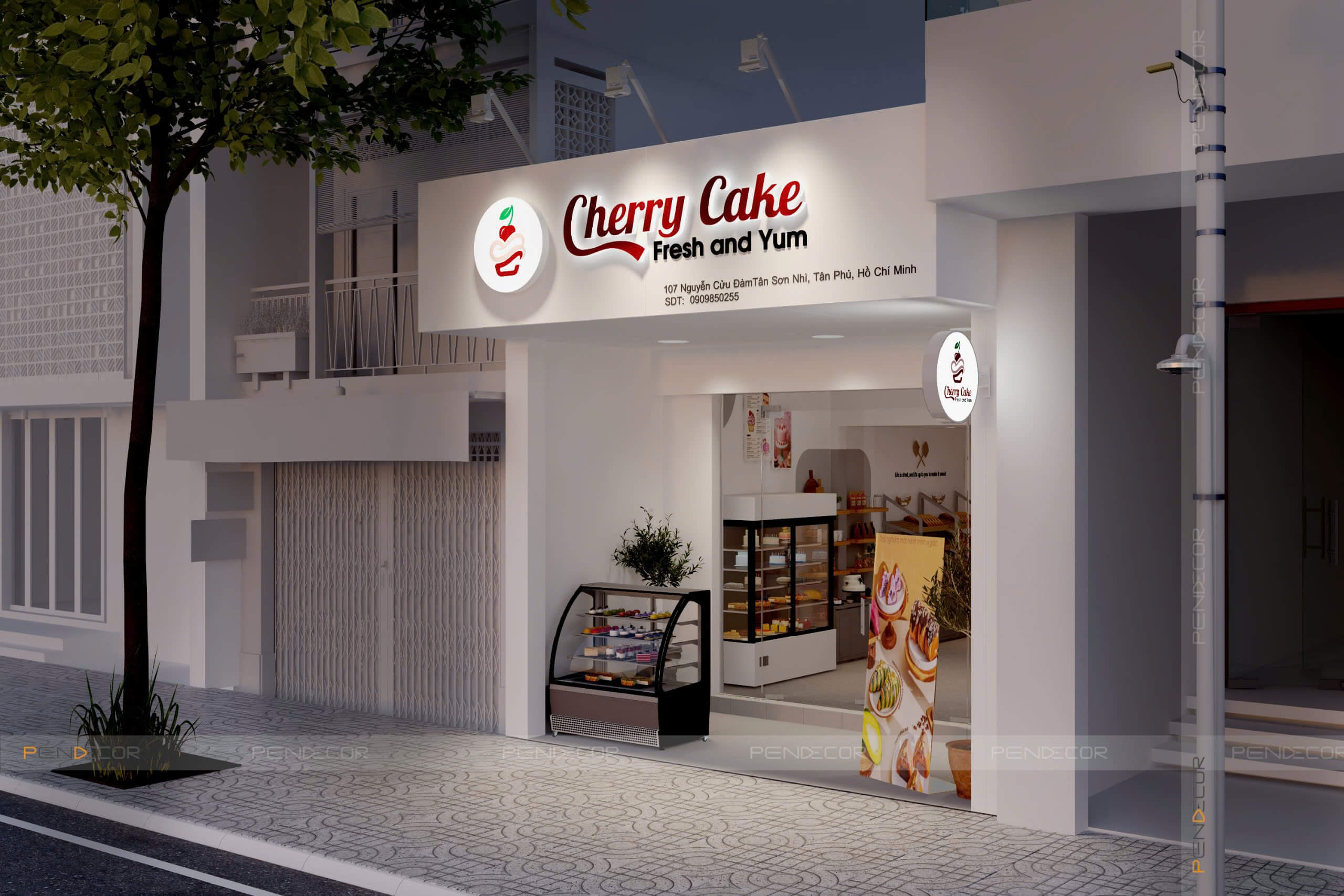 Thiết Kế Tiệm Bánh Kem Cherry Cake