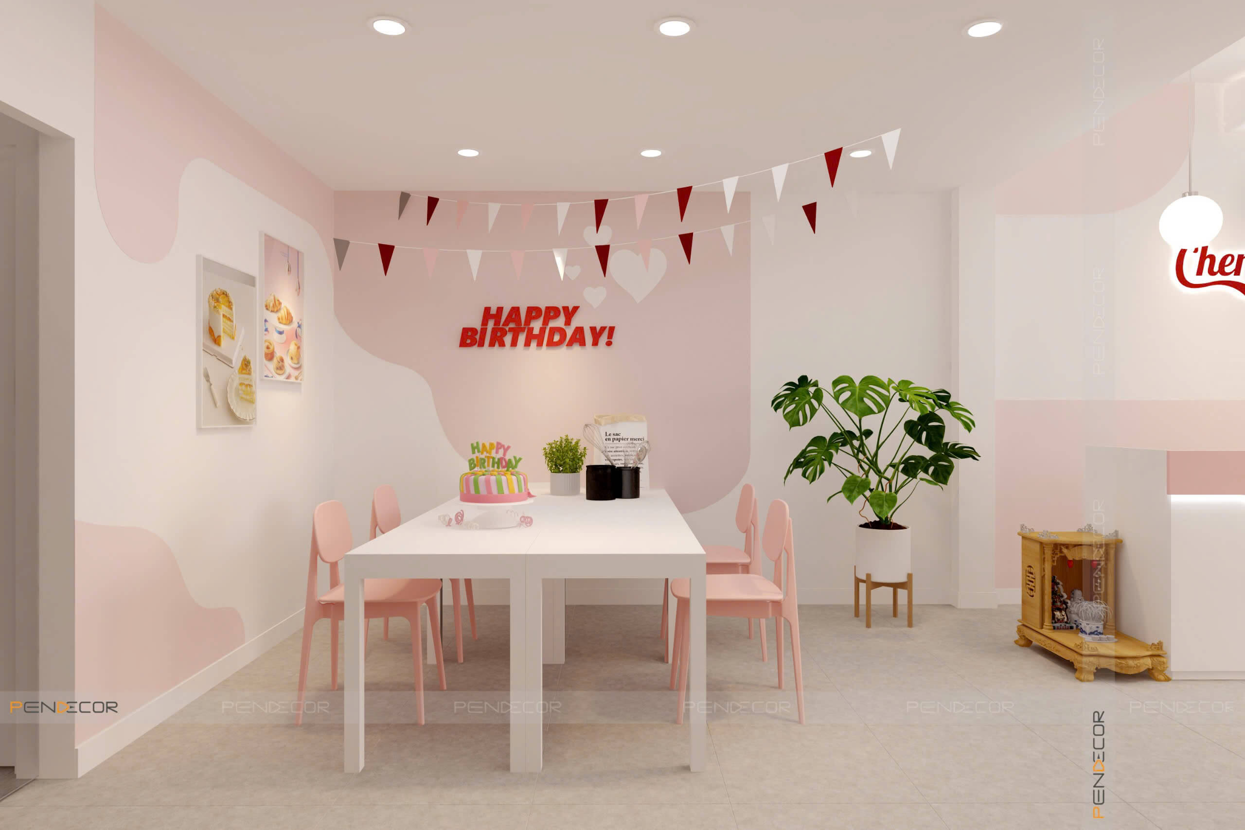 Thiết Kế Tiệm Bánh Kem Cherry Cake