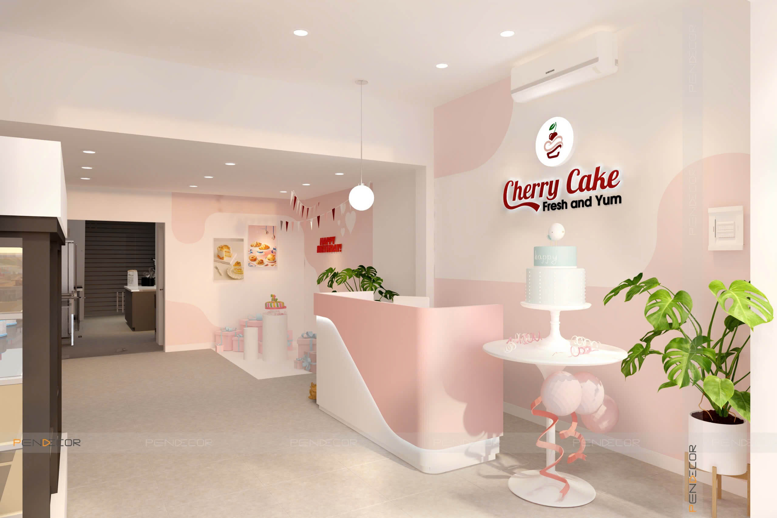 Thiết Kế Tiệm Bánh Kem Cherry Cake