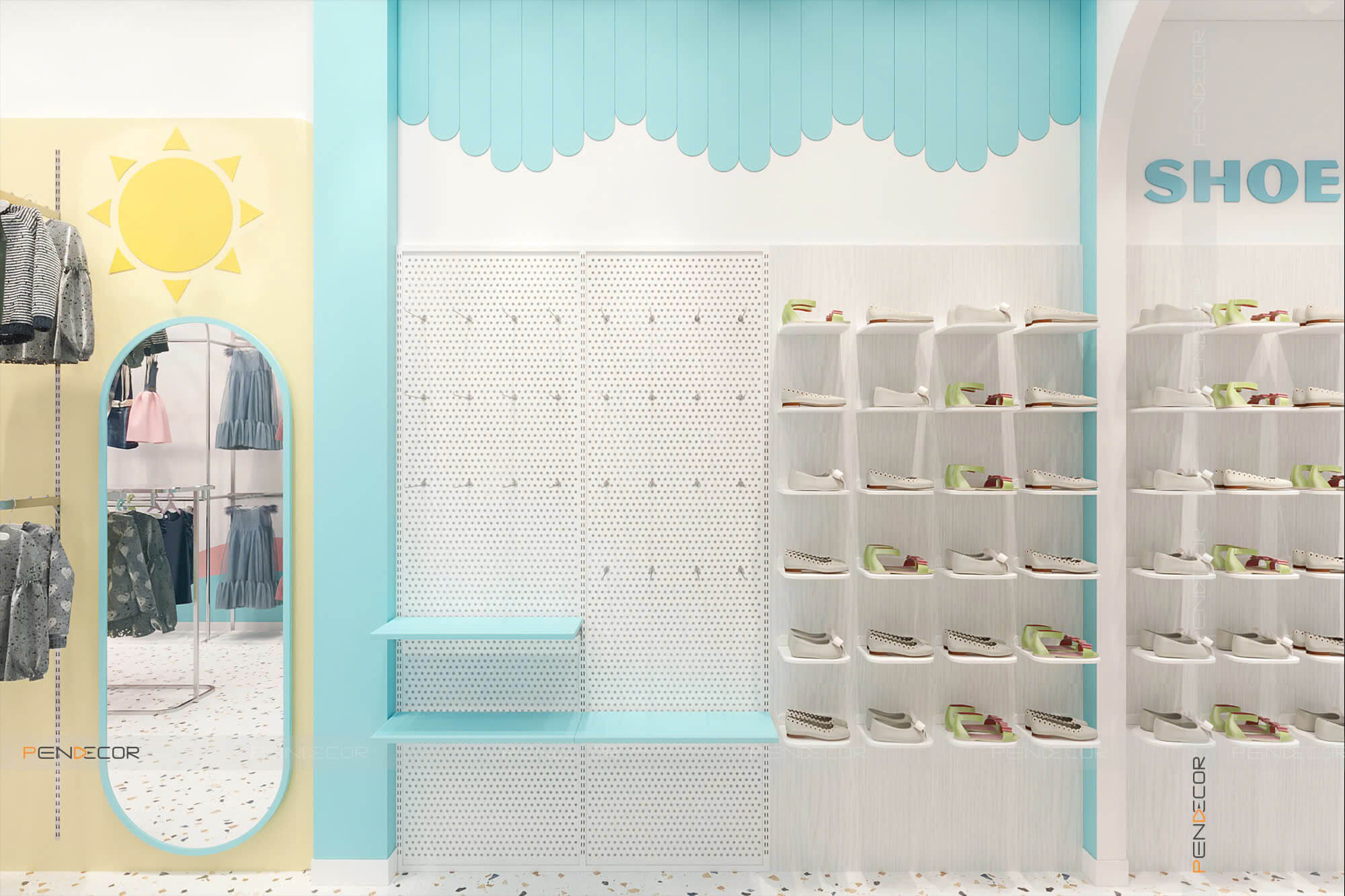 Thiết Kế Shop Thời Trang Trẻ Em Nấm Kid