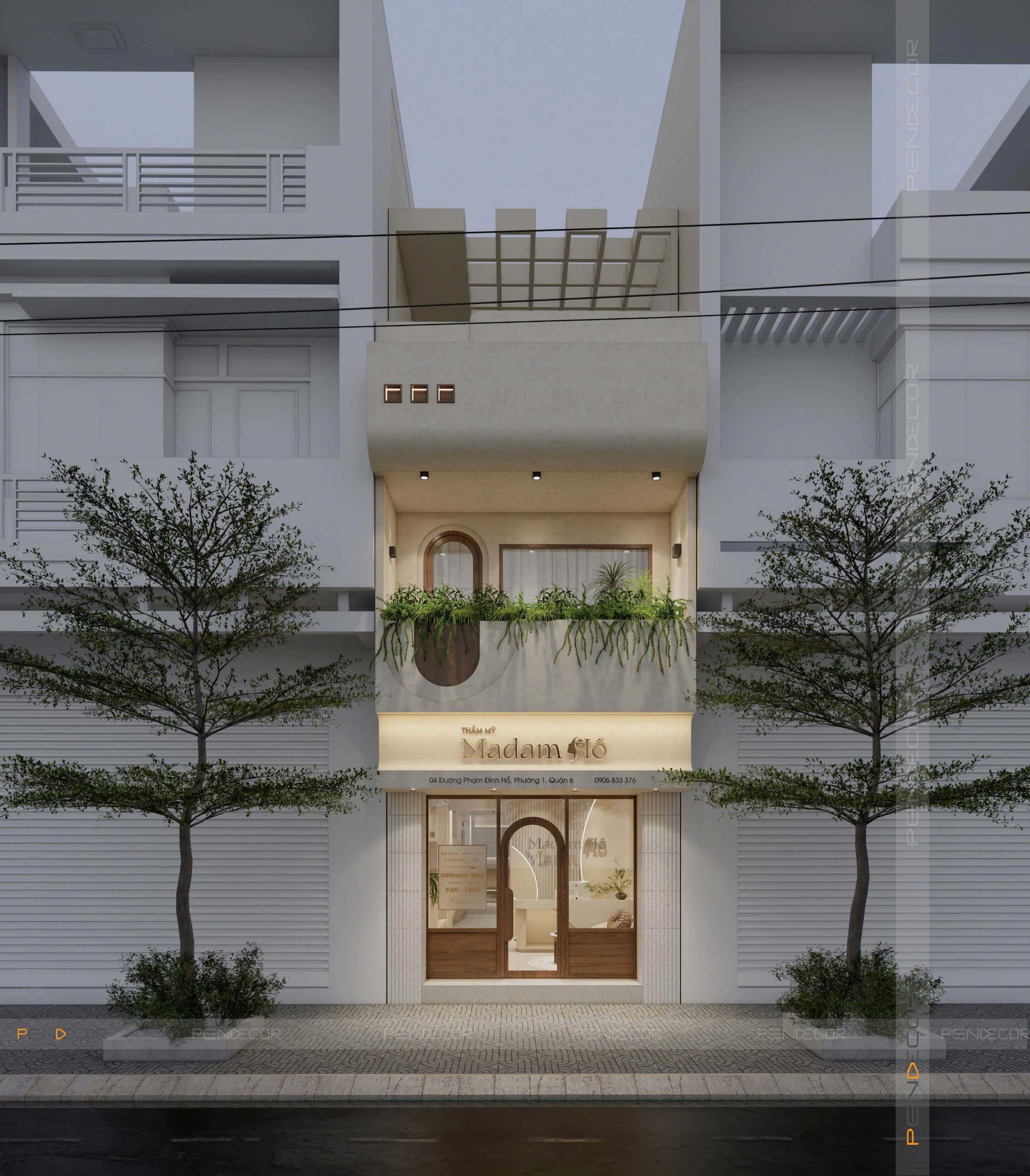 Thiết Kế Tiệm Phun Xăm Thẩm Mỹ Madam Hồ