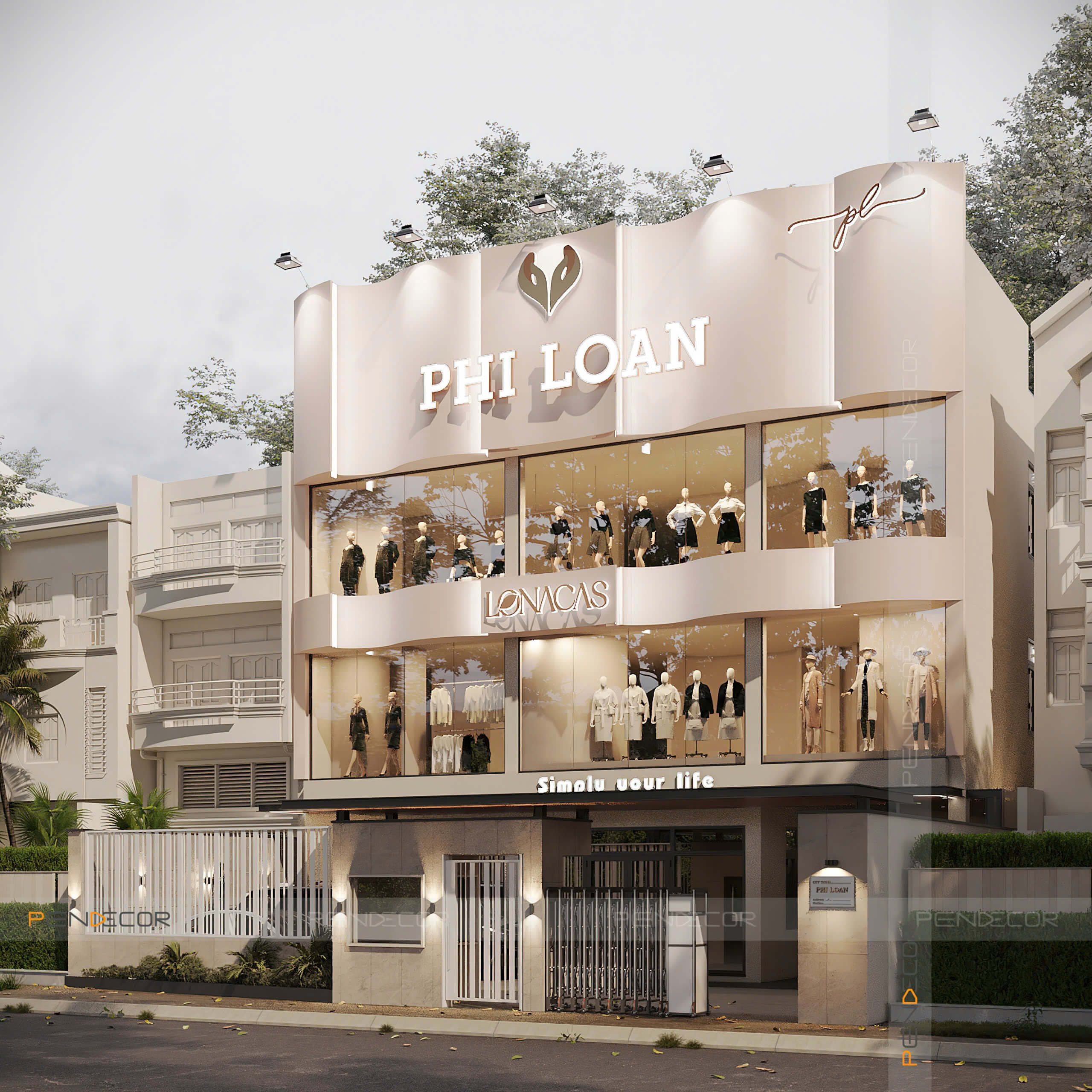 Thiết Kế Showroom Phi Loan (Trệt + Mặt Tiền)