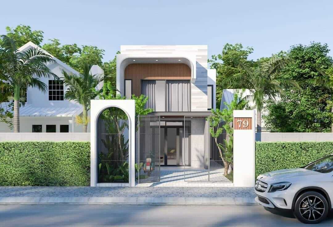 mặt tiền nhà gác lửng đẹp