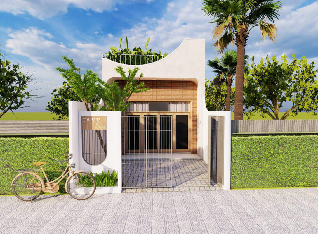 mặt tiền nhà gác lửng hiện đại