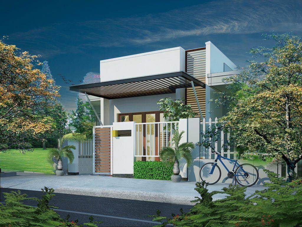 mặt tiền nhà có gác lửng đẹp