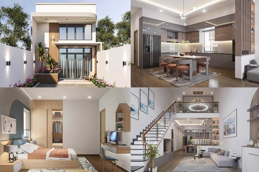 mặt tiền nhà gác lửng cấp 4