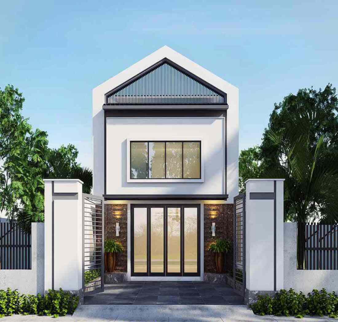 mặt tiền nhà gác lửng đẹp Pendecor