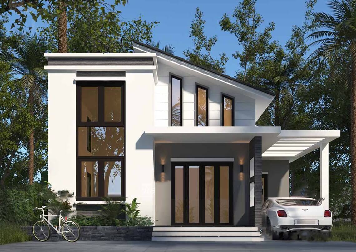 mặt tiền nhà có gác lửng đẹp Pendecor