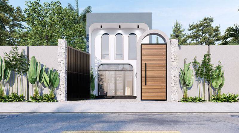 mặt tiền nhà gác lửng 5m Pendecor