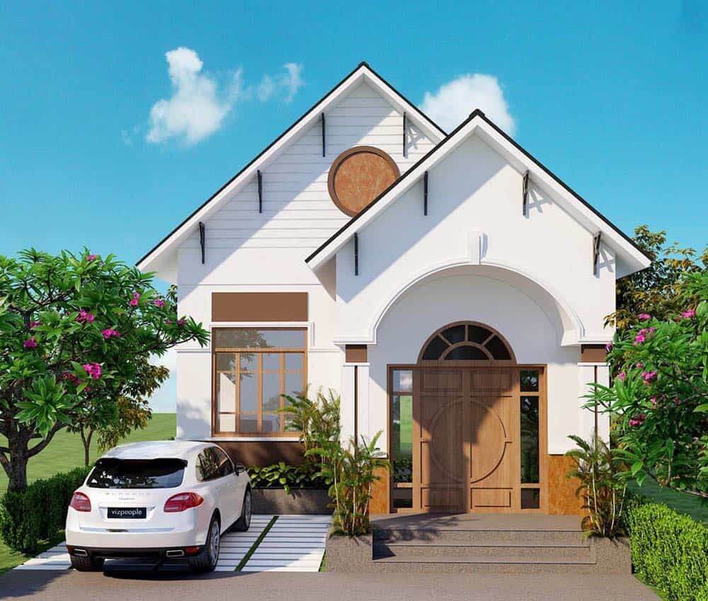 mặt tiền nhà có gác lửng đẹp