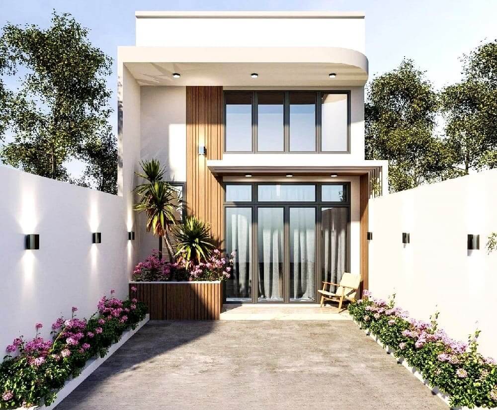 mặt tiền nhà gác lửng hiện đại Pendecor