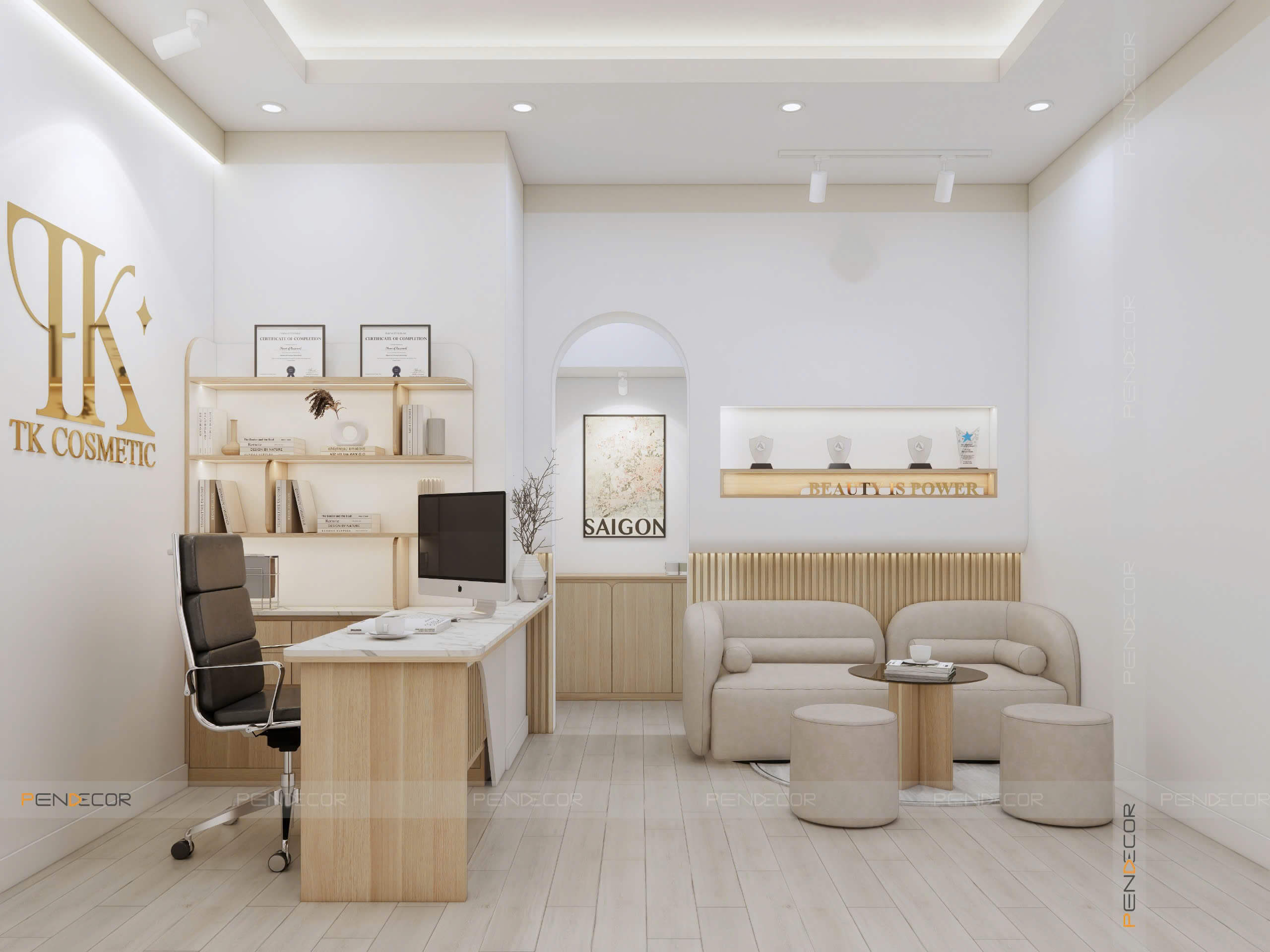 Thiết Kế Nội Thất Văn Phòng TK Cosmetic