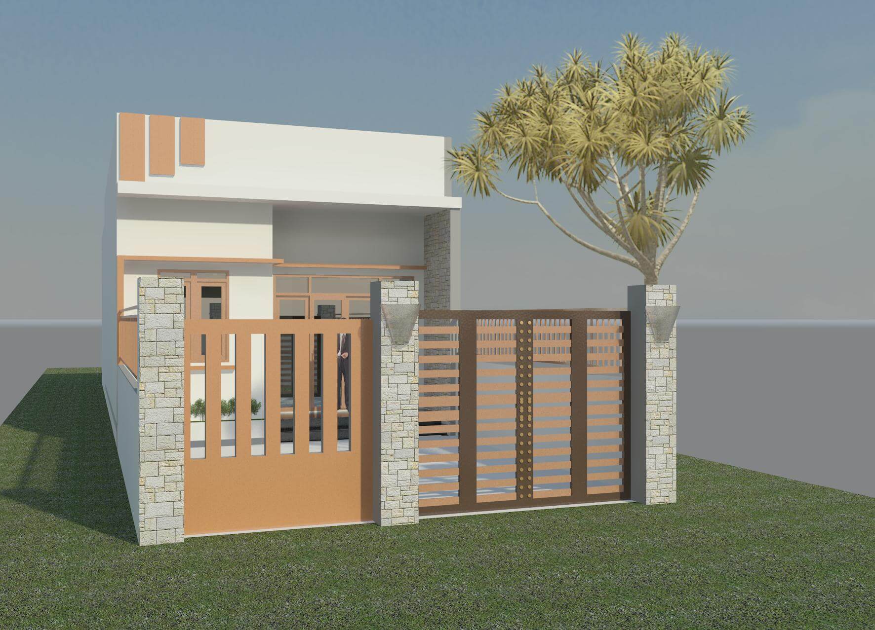 mặt tiền nhà ống 1 tầng Pendecor