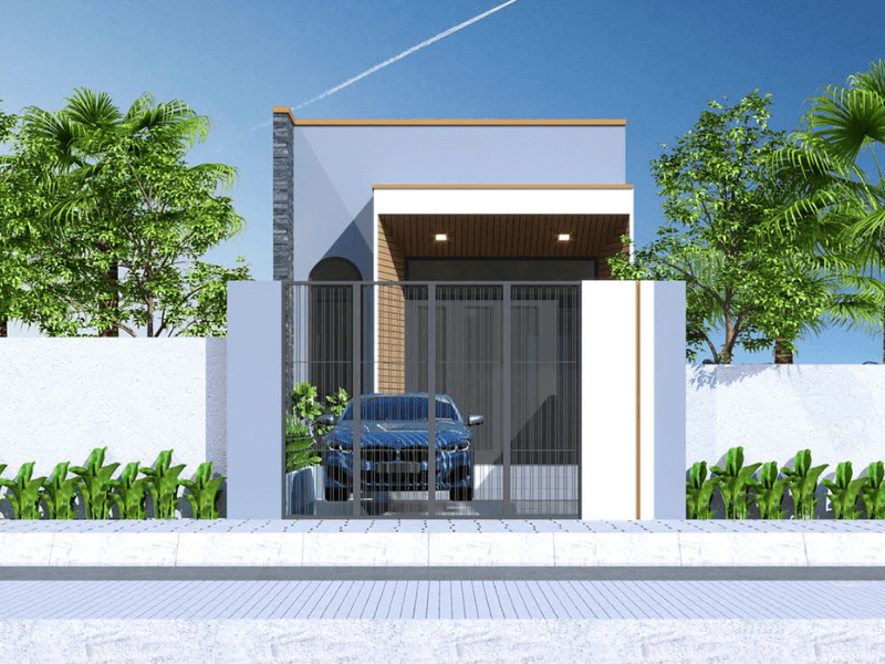 mẫu mặt tiền nhà ống 1 tầng Pendecor