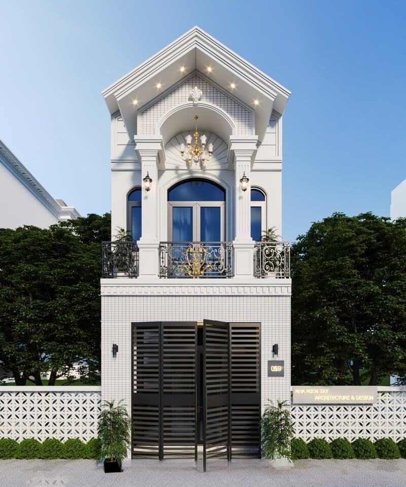 mẫu mặt tiền nhà ống 2 tầng đẹp Pendecor