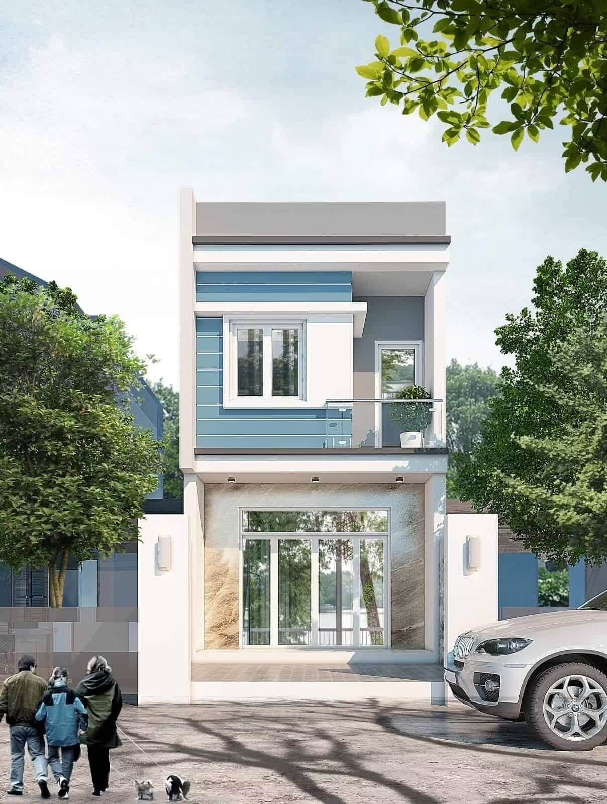 mẫu nhà ống 2 mặt tiền 2 tầng Pendecor