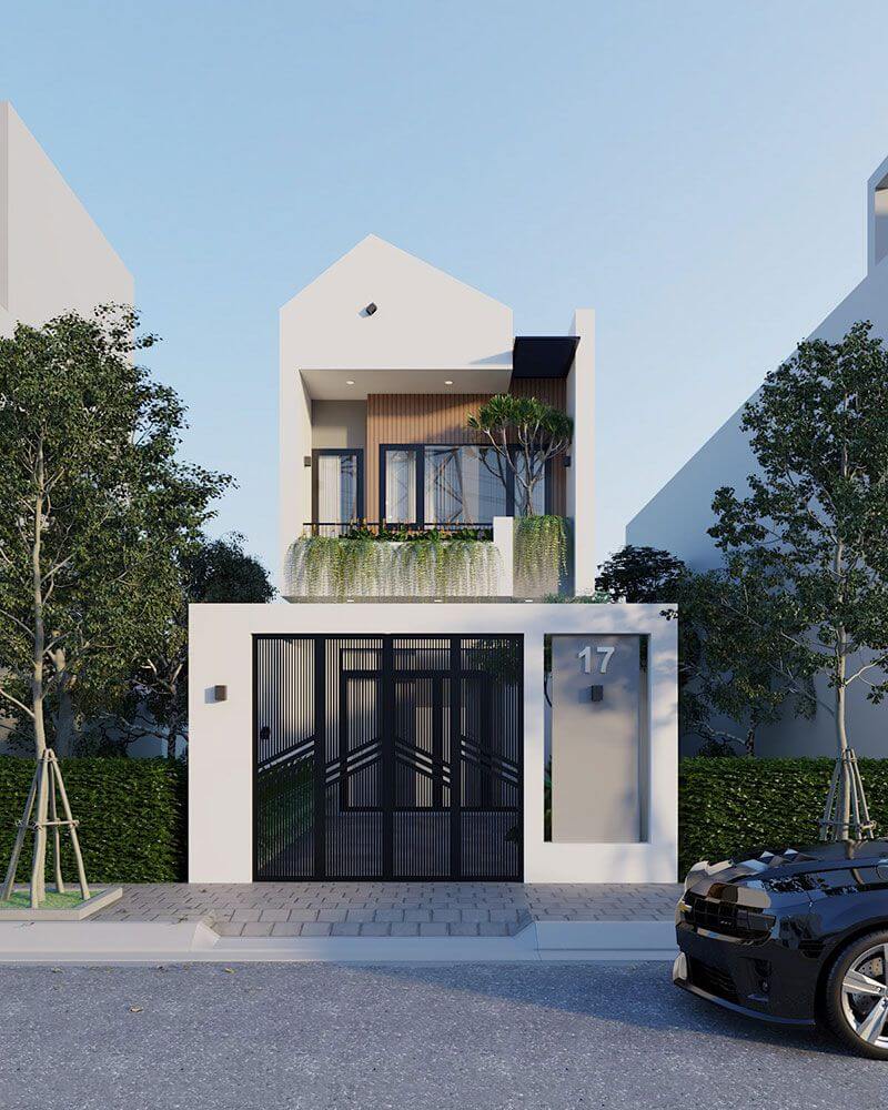 mẫu mặt tiền nhà ống 2 tầng Pendecor