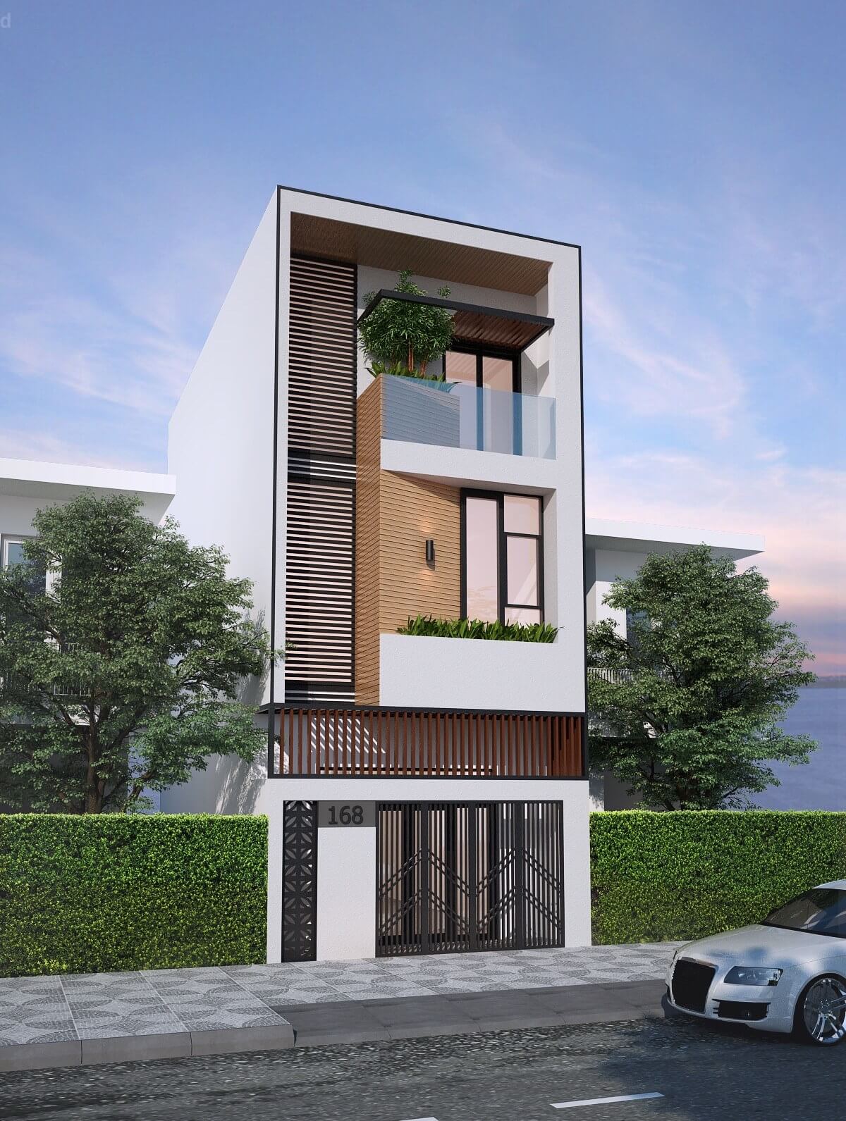 mẫu nhà 3 tầng 4m mặt tiền Pendecor