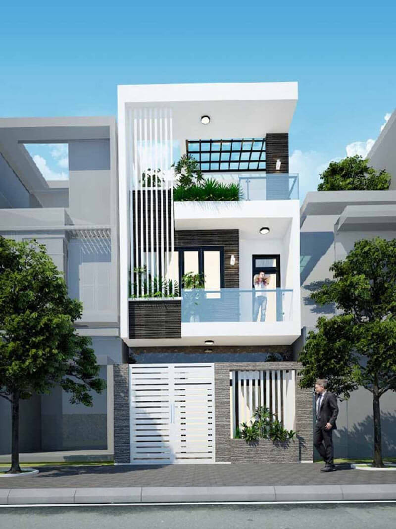 mẫu nhà đẹp 3 tầng mặt tiền 4m Pendecor