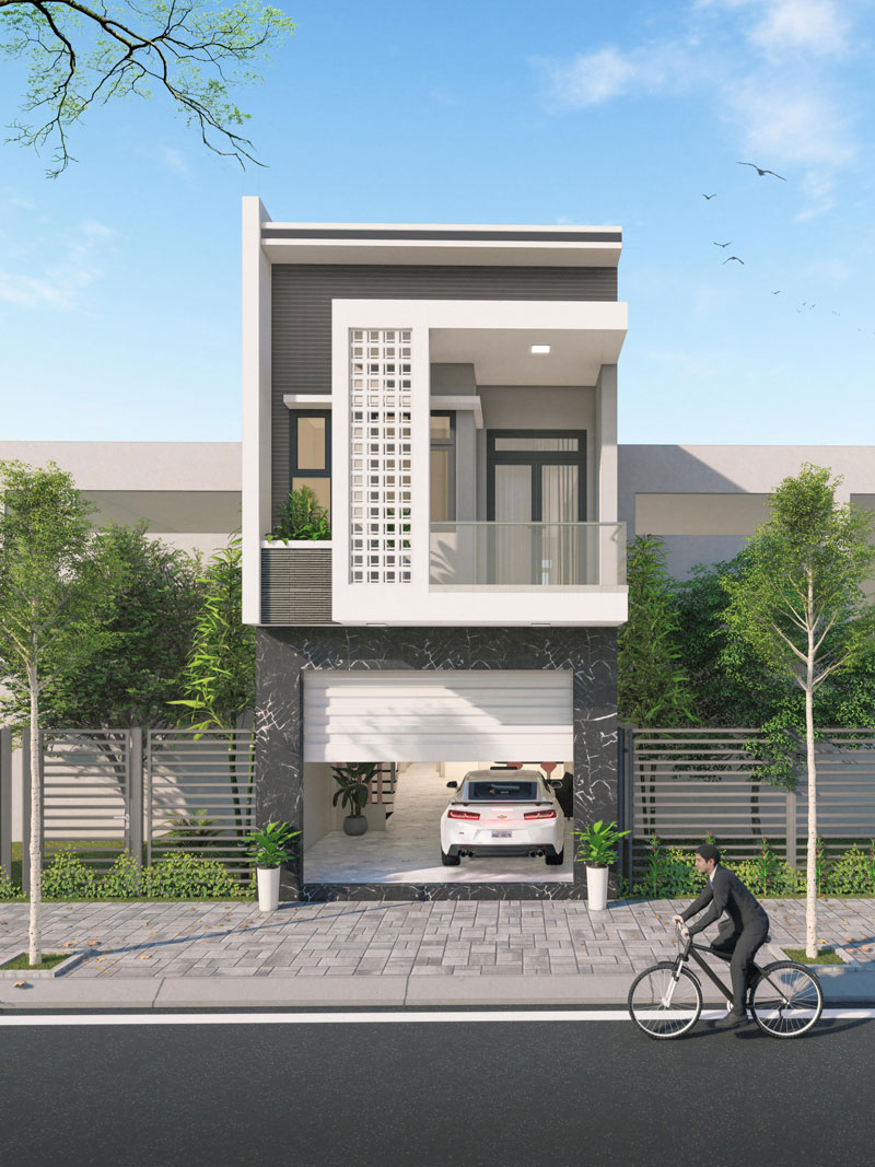 trang trí mặt tiền nhà ống 3 tầng đẹp Pendecor