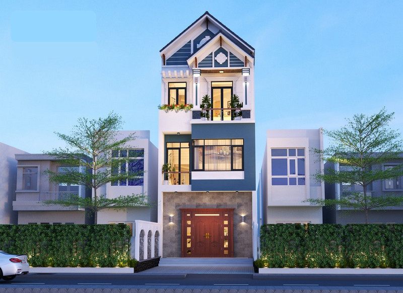 thiết kế mặt tiền nhà ống Pendecor