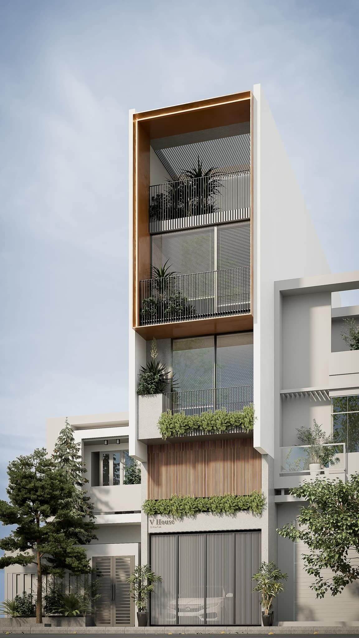 mặt tiền nhà phố 2.5 tầng đẹp