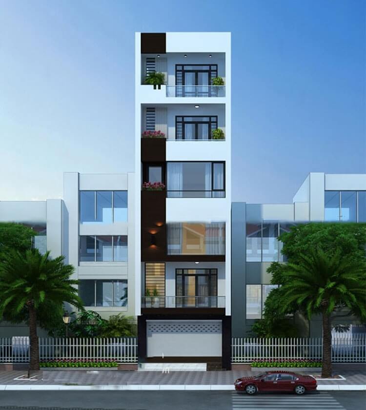 mặt tiền 5m phòng khách nhà ống 5m hiện đại Pendecor