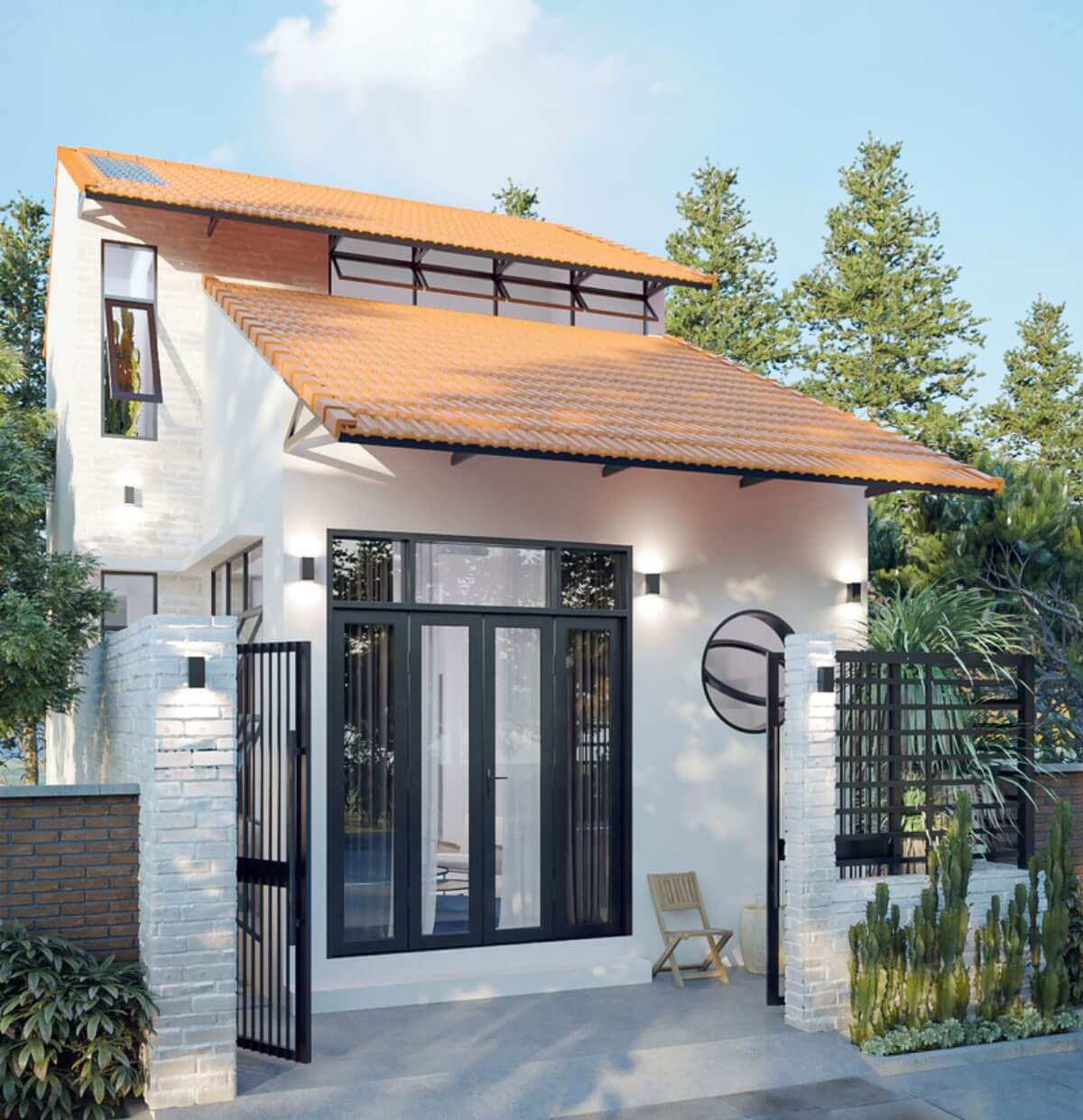 mặt tiền nhà ống có gác lửng Pendecor
