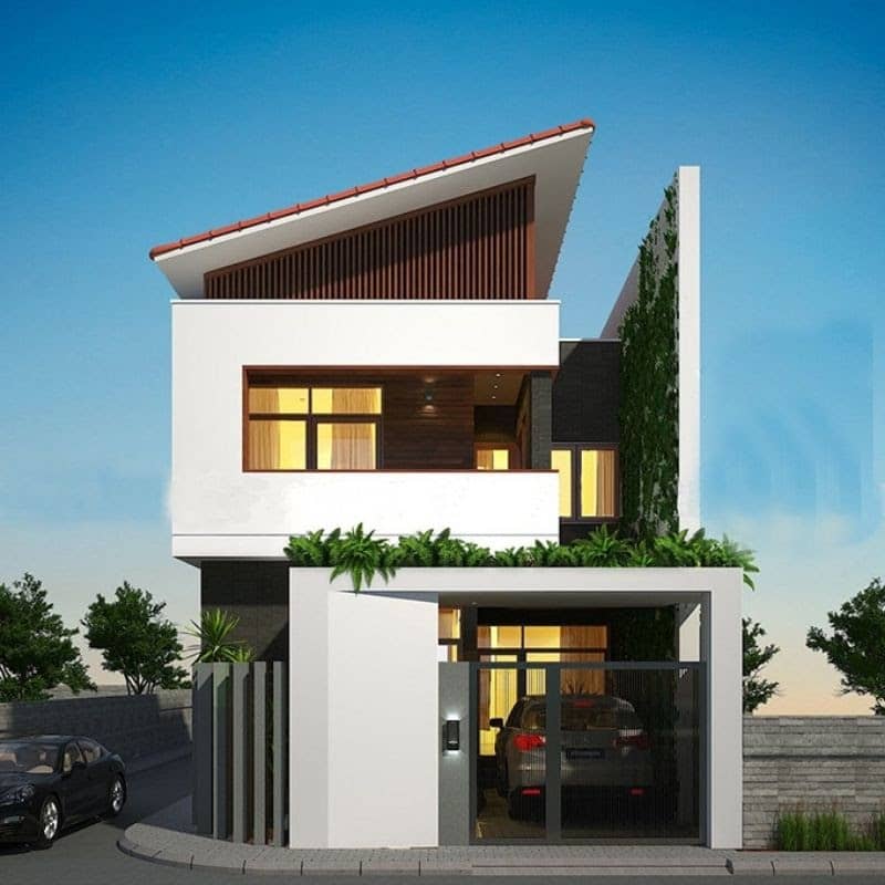 mặt tiền nhà ống gác lửng