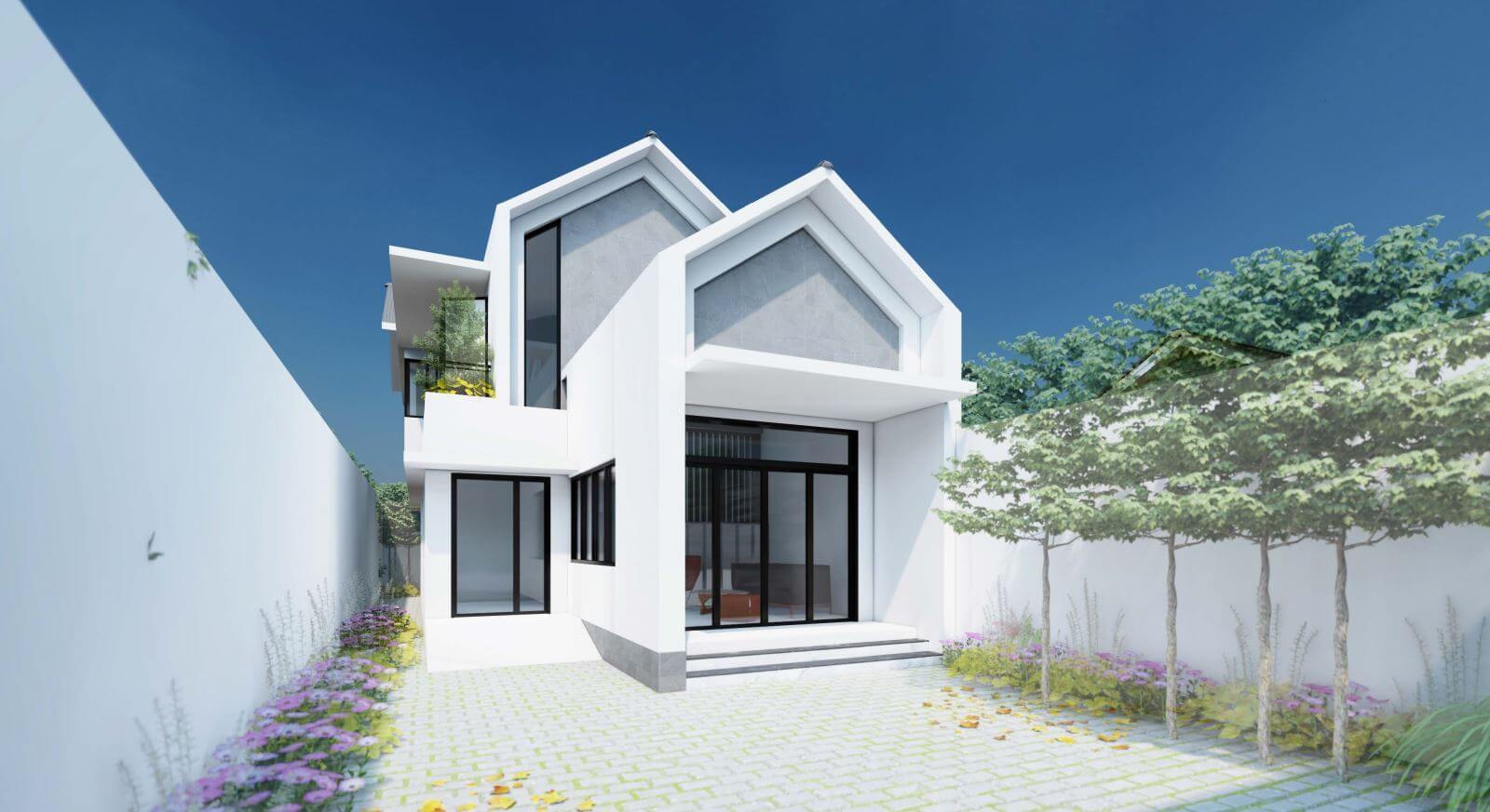 nhà ống mặt tiền 4m mái thái