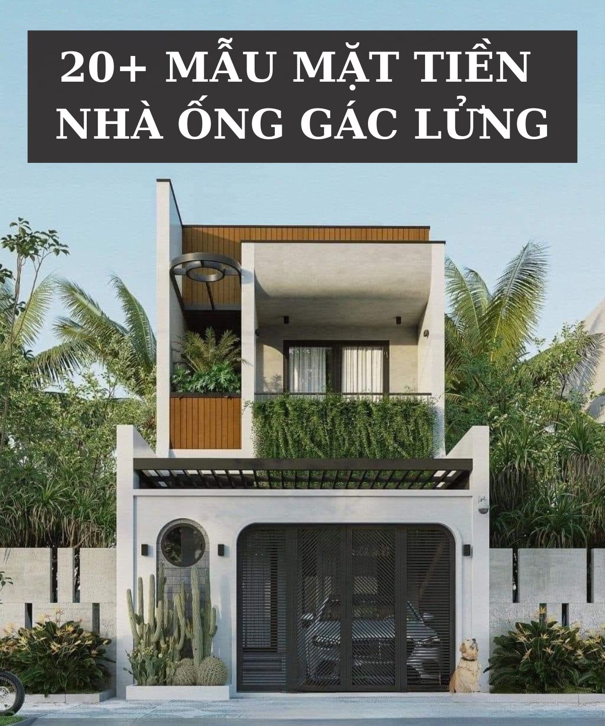 mặt tiền nhà ống 2 tầng có gác lửng Pendecor